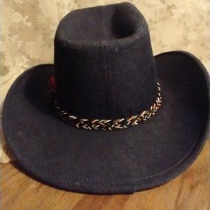 Miller Brother blue denim firm cowboy hat sz EXL 7.5 x 7 5/8 satin lining